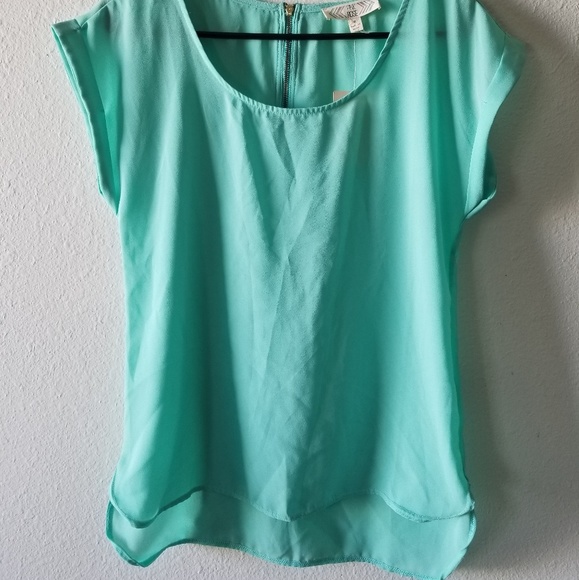Pink Rose Tops Nwt Mint Green Blouse Short Sleeves Poshmark